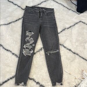 Distressed Gray Women's Jeans